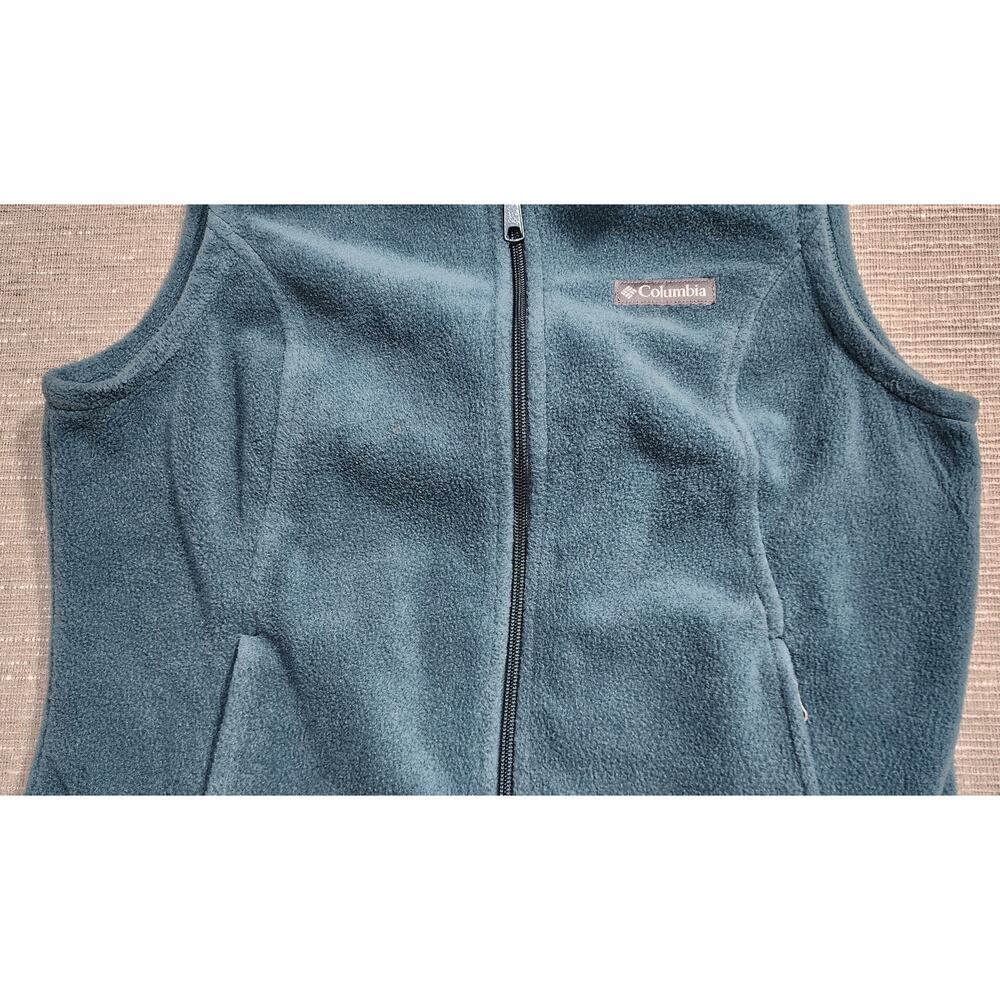 Columbia Womens Fleece Vest Teal Zip Front Size M - Picture 3 of 12